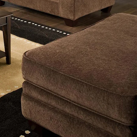 Upholstered Ottoman with Tapered Block Legs